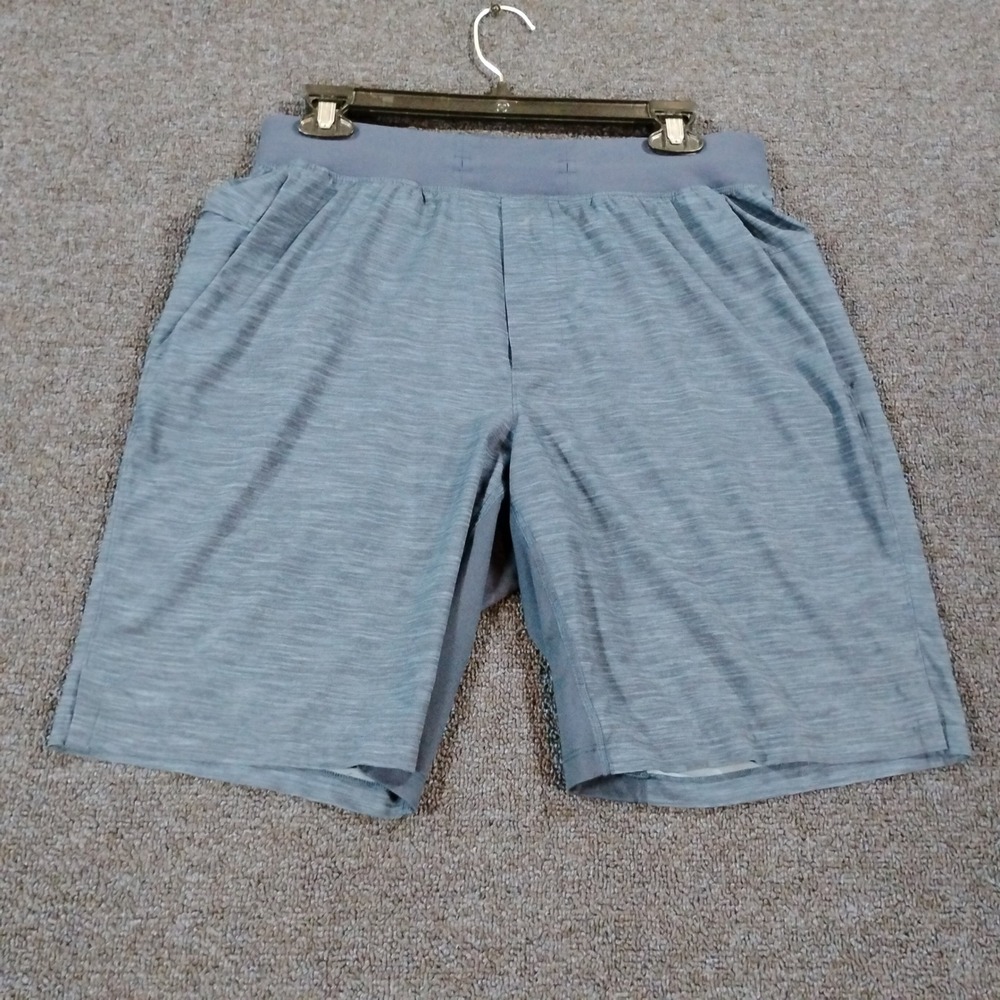 Lululemon License To Train Shorts Mens Medium Blue Lined 9 Inch Run Gym Athletic